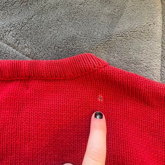 Vintage 90s/Y2K women's Rafaella red vintage American flag knit sweater USA - Picture 8 of 8